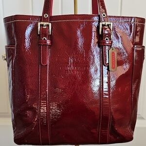 Coach 2003 VINTAGE Small Gallery Tote Wine Signature C Lining
